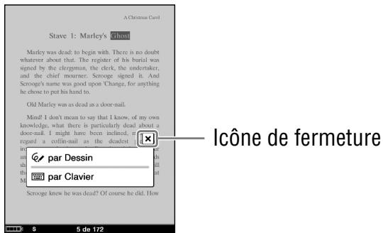 SONY LIVNU PRS600 SILVER - Dans la page du livre, tapez sur le signet ou sur le mot souligné de votre choix. - 1