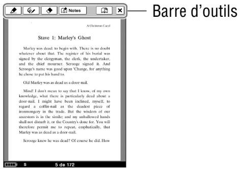 SONY LIVNU PRS600 SILVER - Dans la page du livre, appuyez sur la touche options, puis tapez sur « créer/modifier des notes - 1