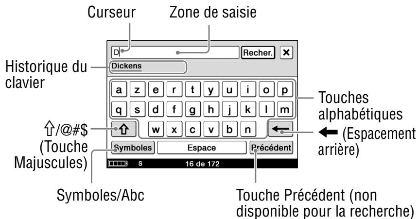 SONY LIVNU PRS600 SILVER - Utilisation du clavier à l'écran - 1