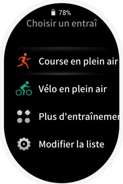 AMAZFIT T-Rex Pro - Modification de la liste d'entra ñnement - 1