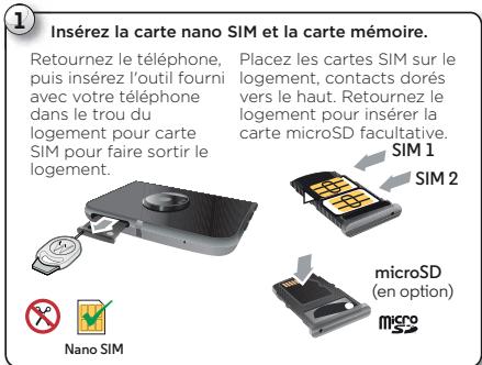 LENOVO MOTO Z PLAY BLACK - Insertion des cartes et mise sous tension - 1