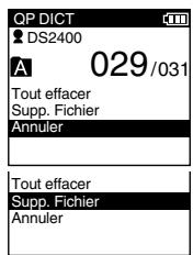 OLYMPUS DS2400 - Effacement d'un fichier - 1