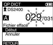OLYMPUS DS2400 - Effacement d'un fichier - 2