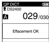 OLYMPUS DS2400 - Effacement d'un fichier - 5