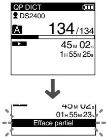 OLYMPUS DS2400 - Effacement partiel d'un fichier - 1
