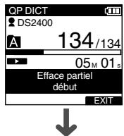 OLYMPUS DS2400 - Effacement partiel d'un fichier - 2