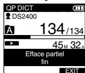 OLYMPUS DS2400 - Effacement partiel d'un fichier - 3