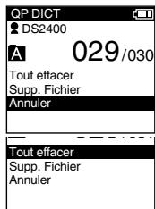 OLYMPUS DS2400 - Effacement de tous les fichiers d'un dossier - 1