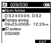 OLYMPUS DS2400 - Appuyez sur la touche f2(info) - 1