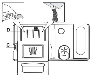 INDESIT LaveVaisselleDFO3C26 - Reemplir le distributeur de détergent - 1