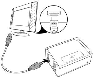 HITACHI HDSVR70E - Branchement à un téléviseur (cable HDMI) - 1