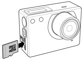 HITACHI HDSVR70E - Installer la carte micro SD - 1