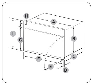 SAMSUNG NQ5B6753CAEB - Dimensions requises pour l'installation (Ce produit est destiné aux produits à encastrer.) - 1