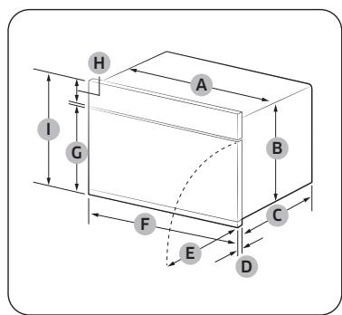 SAMSUNG NQ5B6753CAEB - Asennukseen tarvittavat mitat (Tämä tuote on tarkoitettu sisäänrakennettaviin tuotteisiin.) - 1