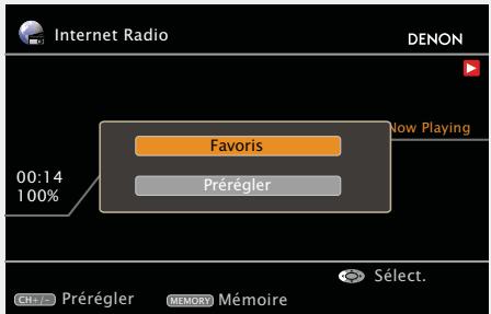 DENON AVR-2312 - Enregistrement de stations radio internet parmi vos favoris - 1