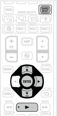 DENON AVR-2312 - Appuyez sur SOURCE SELECT pour afficher le menu “SELECT. SOURCE”, puis sélectionnez (page 27). - 2
