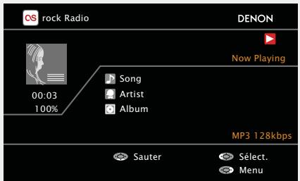 DENON AVR-2312 - Utilisez  pour sélectionner une station, puis appuyez sur ENTER ou sur pour démarrer la lecture. - 1