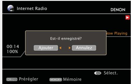 DENON AVR-2312 - Enregistrement de stations radio internet parmi vos favoris - 3