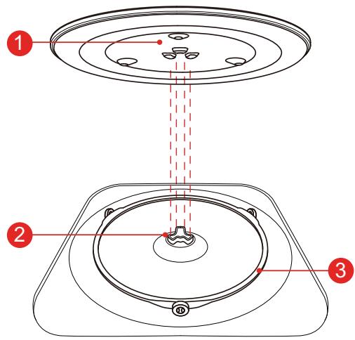 TOSHIBA MV-SAM20TBK - Instalación del Plato giratorio - 1