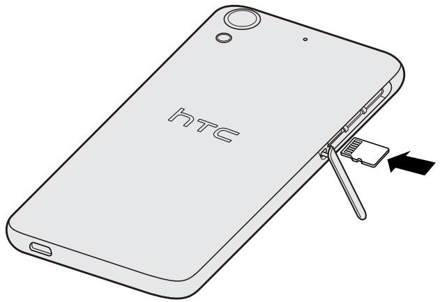 HTC DESIRE 626 BLANC - Installer la carte mémoire - 1