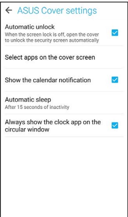 ASUS ZENFONE2 ZESOORL 86 - Configuring the ASUS Cover settings - 1