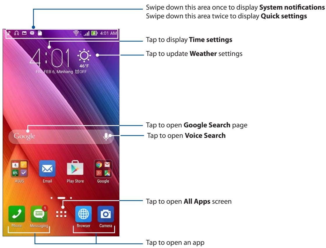 ASUS ZENFONE2 ZESOORL 86 - Home screen - 1
