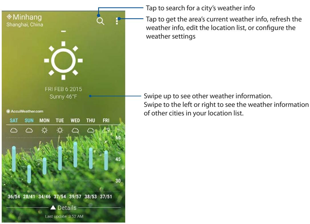 ASUS ZENFONE2 ZESOORL 86 - Weather home screen - 1