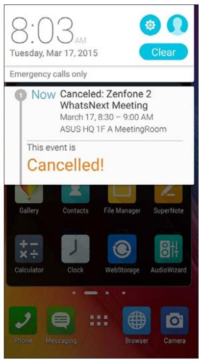 ASUS ZENFONE2 ZESOORL 86 - Cancelled event alert - 1
