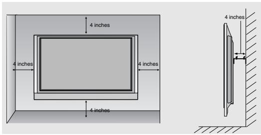 LG-GOLDSTAR 37LC2R - Montage au mur : installation horizontale - 2