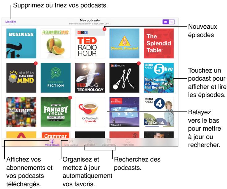 APPLE IPAD AIR 1 16 SG - Podcasts en un coup d'œil - 1