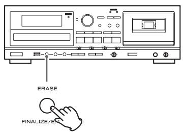 TEAC AD-RW900 - Appuyez à l'arrêt sur la touche FINALIZE/ERASE (finaliser/effacer). - 1
