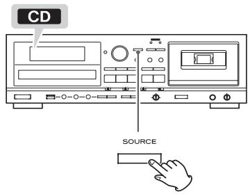 TEAC AD-RW900 - Appuyez sur la touche SOURCE d'entrée et sélectionnez le mode CD. - 1