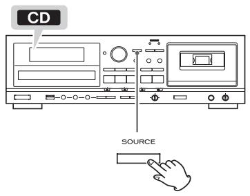 TEAC AD-RW900 - Appuyez sur la touche SOURCE d'entrée et sélectionnez le mode CD. - 1