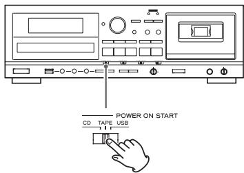 TEAC AD-RW900 - Réglez le sélecteur CD-TAPE-USB sur la source désirée pour la lecture avec minuterie. - 1