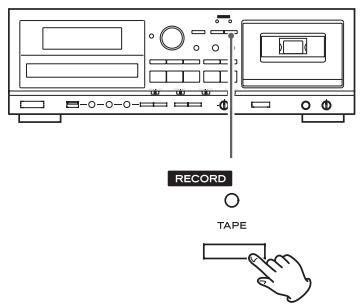 TEAC AD-RW900 - Appuyez à nouveau sur la touche RECORD TAPE pour lancer l'enregistrement. - 1