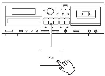 TEAC AD-RW900 - Appuyez sur la touche de lecture/pause de CD (▶/II) pour démarrer l'effacement. - 1