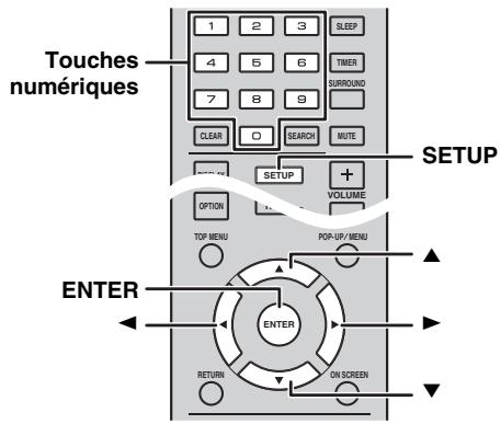 YAMAHA MCR-750 - Fonctions du menu SETUP - 1