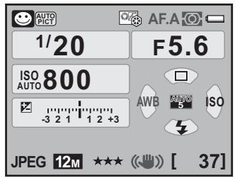 PENTAX KX+KC+18-55 - Vérifiez l'écran de contrôle LCD puis appuyez sur le bouton INFO. - 2