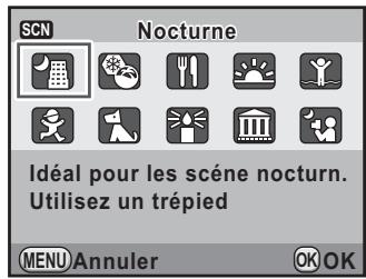 PENTAX KX+KC+18-55 - Utilisez le bouton de navigation (▲▼◀▶) ou la molette de sélection pour choisir un mode scène. - 1