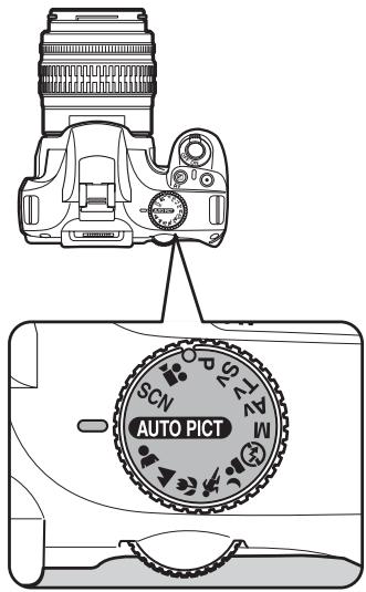 PENTAX KX+KC+18-55 - Réglez le sélecteur de mode sur AUTO PICT. - 1