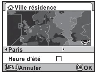 PENTAX KX+KC+18-55 - Utilisez le bouton de navigation (◀▶) pour sélectionner une ville. - 1