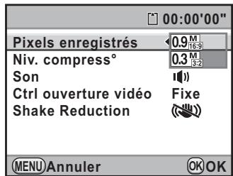 PENTAX KX+KC+18-55 - Changement des réglages des séquences vidéo - 1