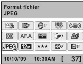 PENTAX KX+KC+18-55 - Utilisez le bouton de navigation (▲▼◀▶) pour sélectionner [Format fichier] puis appuyez sur le bouton OK. - 1
