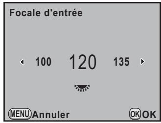PENTAX KX+KC+18-55 - Utilisez le bouton de navigation (◀▶) ou la molette pour régler la focale. - 1