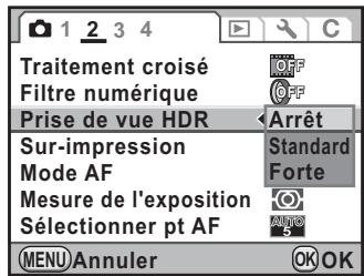PENTAX KX+KC+18-55 - Utilisez le bouton de navigation (▲▼) pour sélectionner un réglage. - 1