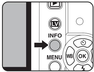 PENTAX KX+KC+18-55 - Vérifiez l'écran de contrôle LCD puis appuyez sur le bouton INFO. - 1