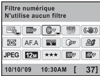 PENTAX KX+KC+18-55 - Utilisez le bouton de navigation (▲▼◀▶) pour sélectionner [Filtre numérique] puis appuyez sur le bouton OK. - 1