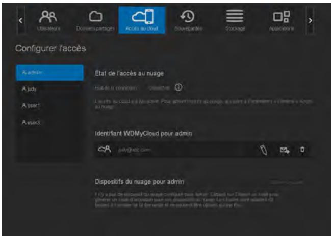 WESTERN DIGITAL MY CLOUD MIRROR 2 - Configuration de l'accès au cloud pour un utilisateur - 3