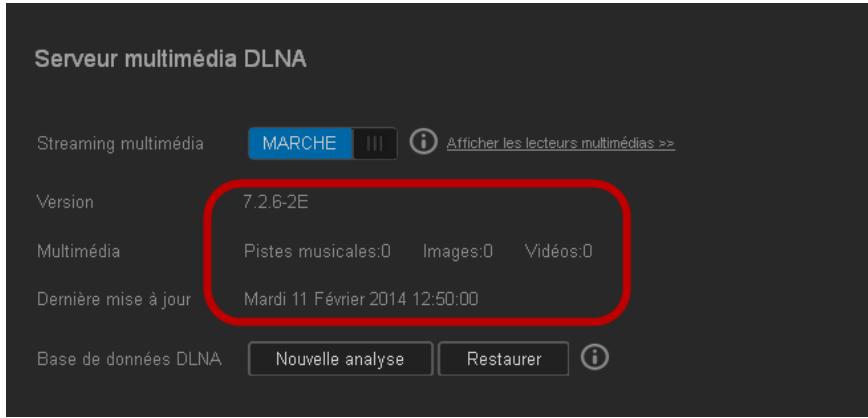 WESTERN DIGITAL MY CLOUD MIRROR 2 - Affichage des informations sur le serveur multimédia DLNA : - 1