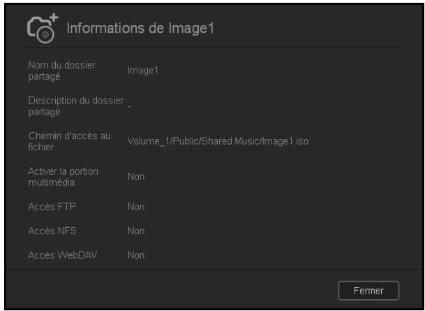 WESTERN DIGITAL MY CLOUD MIRROR 2 - Affichage des détails d'un partage ISO - 2
